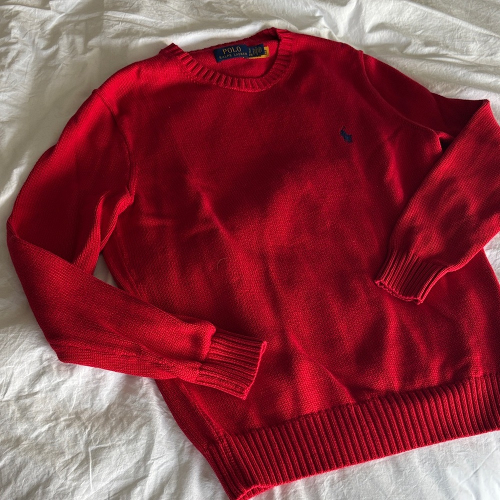 Polo by Ralph Lauren Vibrant Red Crewneck Sweater SMALL